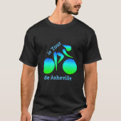 Blauw groen helling fiets T-shirt (Voorkant)
