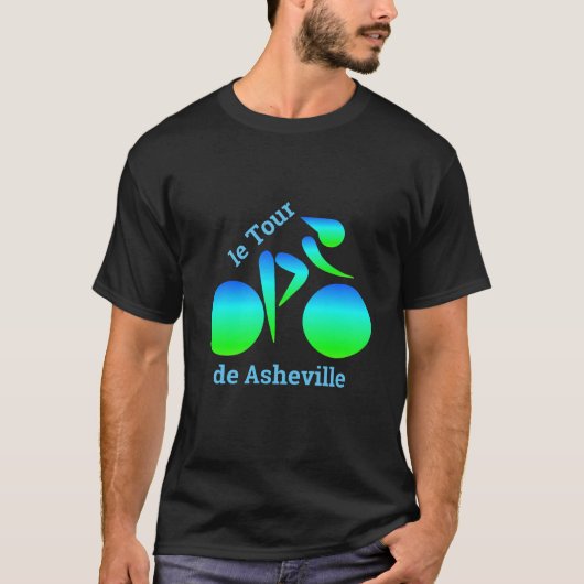 Blauw groen helling fiets T-shirt (Voorkant)