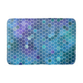 Blauw groen honingraatpatroon badmat (Voorkant)