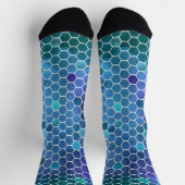 Blauw groen honingraatpatroon sokken (Top)