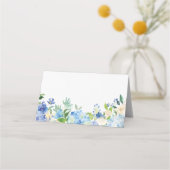 Blauw Groen Hydrangea Bloem Bruiloft Escort Kaart Plaatskaartje (Achterkant)