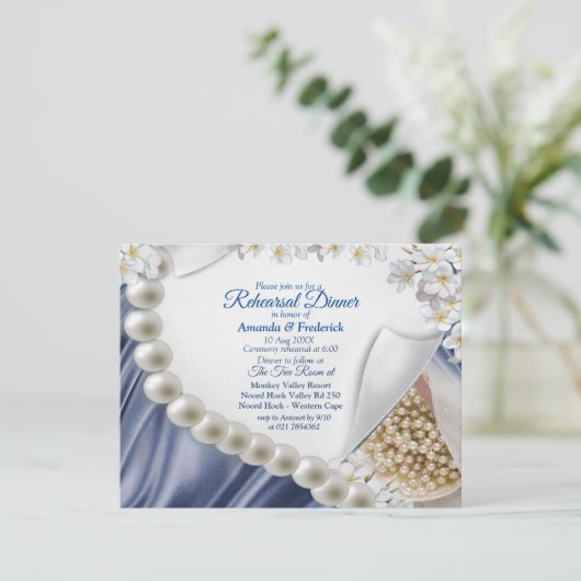 Blauw, Groen, Ivoor, Goud Zijde & Pear Repetitie d Kaart (Staand voorkant)