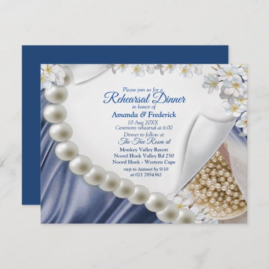 Blauw, Groen, Ivoor, Goud Zijde & Pear Repetitie d Kaart (Voorkant / Achterkant)