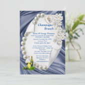 Blauw, groen, ivoor, gouden Si Wedding Shower Uitn Kaart (Staand voorkant)