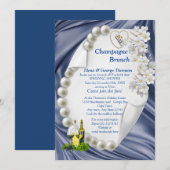 Blauw, groen, ivoor, gouden Si Wedding Shower Uitn Kaart (Voorkant / Achterkant)