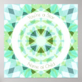 Blauw Groen Je bent een Star Baby Boy Kinderkamer  Poster (Voorkant)