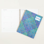 Blauw Groen Kaleidoscoop Patroon Boho Naam Planner (Display)
