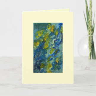 Blauw & Groen Kalme Abstracte Handgetekende Lege K Kaart