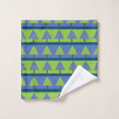 Blauw groen kerstboom patroon bad handdoek (Wasdoekje)