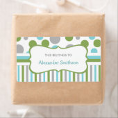 Blauw Groen kinderdagverblijf schoolbenodigdheden  Etiket (Insitu)