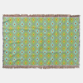 Blauw Groen Koele Tinten Diamant Patroon  Deken