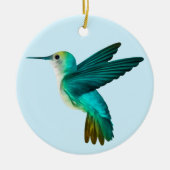 Blauw Groen Kolibrie Ornament (Voorkant)