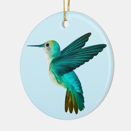 Blauw Groen Kolibrie Ornament (Links)