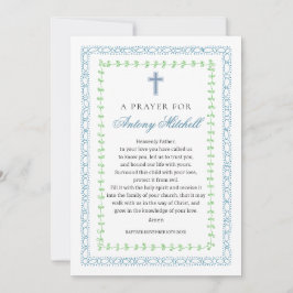 Blauw Groen Kruis doopgebed Kaart