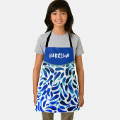 Blauw groen kunstschilderfeest schort (Insitu)