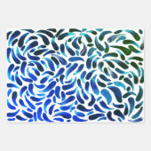 Blauw groen kunstschilderij als schilderfeest inpakpapier vel (Voorkant)