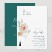 Blauw groen kwastje was het Afstuderen waard Kaart (Voorkant / Achterkant)