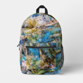 Blauw Groen Labradorite Edelsteen Bedrukte Rugzak (Voorkant)