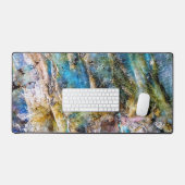 Blauw Groen Labradorite Edelsteen Bureaumat (Keyboard & Muis)
