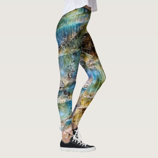 Blauw Groen Labradorite Edelsteen Leggings (Rechts)