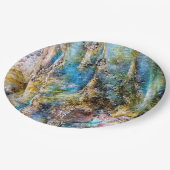 Blauw Groen Labradorite Edelsteen Papieren Bordje (Gekanteld)