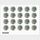 Blauw Groen Labradorite Edelsteen Ronde Sticker (Vel)
