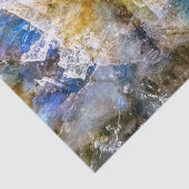 Blauw Groen Labradorite Edelsteen Tissuepapier (Detail)