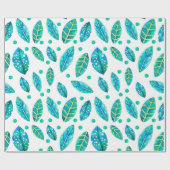 Blauw - Groen lafond naadloos patroon Cadeaupapier (Vlak)