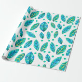 Blauw - Groen lafond naadloos patroon Cadeaupapier (Uitgerold)