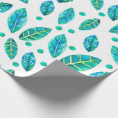 Blauw - Groen lafond naadloos patroon Cadeaupapier (Hoek)