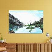 Blauw groen landschap canvas afdruk (Insitu (Woonkamer))