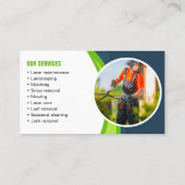 Blauw & Groen Lawn Care Landscaping maaien Visitekaartje (Achterkant)