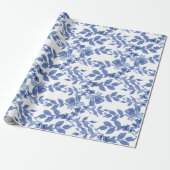 Blauw-groen lederen patroon cadeaupapier (Uitgerold)