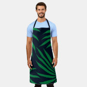 blauw groen lef tribaal patroon Afrika Schort (Gedragen)