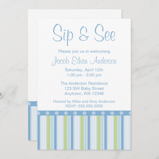 Blauw groen licht en zie strepen kaart (Voorkant / Achterkant)