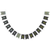 Blauw, groen, Linen Grey Birthday Vlaggetjes (Alle)