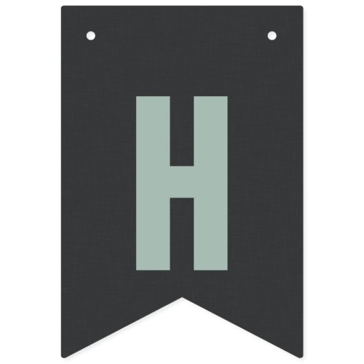 Blauw, groen, Linen Grey Birthday Vlaggetjes (Tweede vlag)