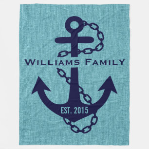 Blauw-groen linnen met rustiek blauw bruiloft anke fleece deken