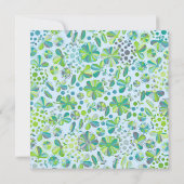 Blauw & Groen Lush Bloemen Baby shower Uitnodigen Kaart (Achterkant)