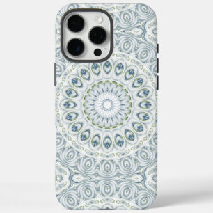 Blauw & Groen Mandala Kaleidoscoop Medaillon Bloem iPhone 16 Pro Max Hoesje