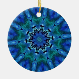 Blauw Groen Mandala Ronde Ornament