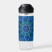 Blauw Groen Mandala Waterfles (Achterkant)
