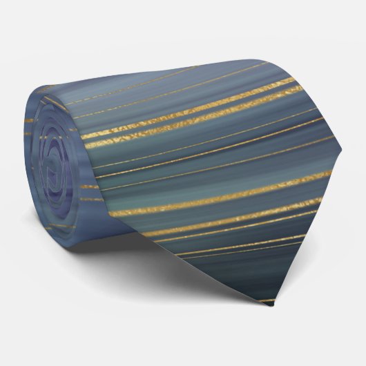 Blauw & Groen Marmer Mannen stropdassen (Opgerold)