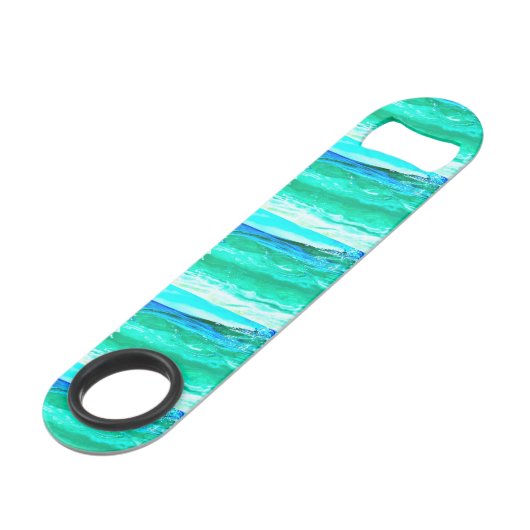 Blauw/groen maui golfpatroon Thunder_Cove Speed Flessenopener (Achterkant Gekanteld)