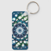 Blauw groen medaillon - Abstract Sleutelhanger (Achterkant)