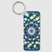 Blauw groen medaillon - Abstract Sleutelhanger (Voorkant)