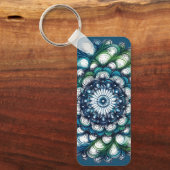 Blauw groen medaillon - Abstract Sleutelhanger (Voorkant)