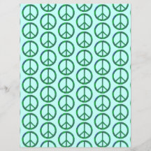 Blauw groen mengt vredestekens, plakboekdocument