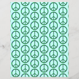 Blauw groen mengt vredestekens, plakboekdocument