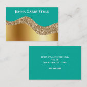 Blauw Groen met Goud en Glitter Beauty Style Visitekaartje (Voorkant / Achterkant)